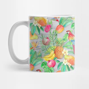 Tropical Paradise Fruit & Parrot Pattern Mug